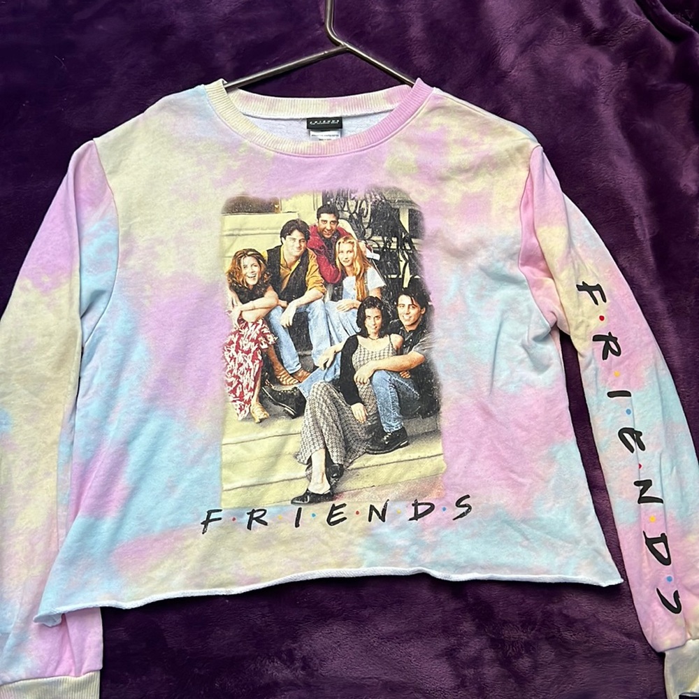 Friends crop long sleeve sweater
